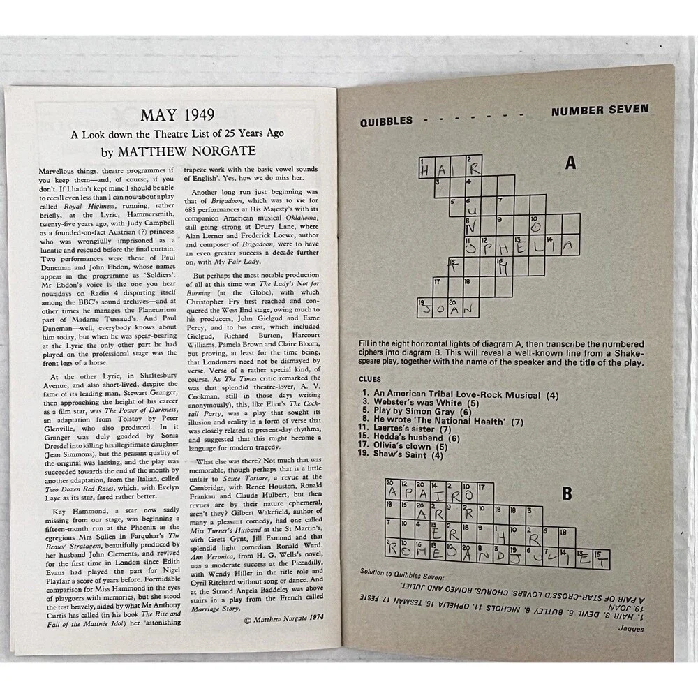 Vintage 1973 Phoenix Theatre Design for Living Noël Coward Programme London